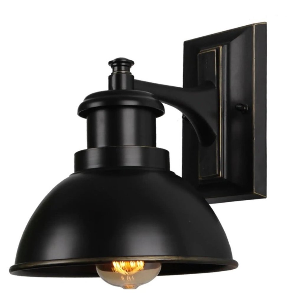1-Light Imperial Black Outdoor Wall Mount Barn Light Sconce